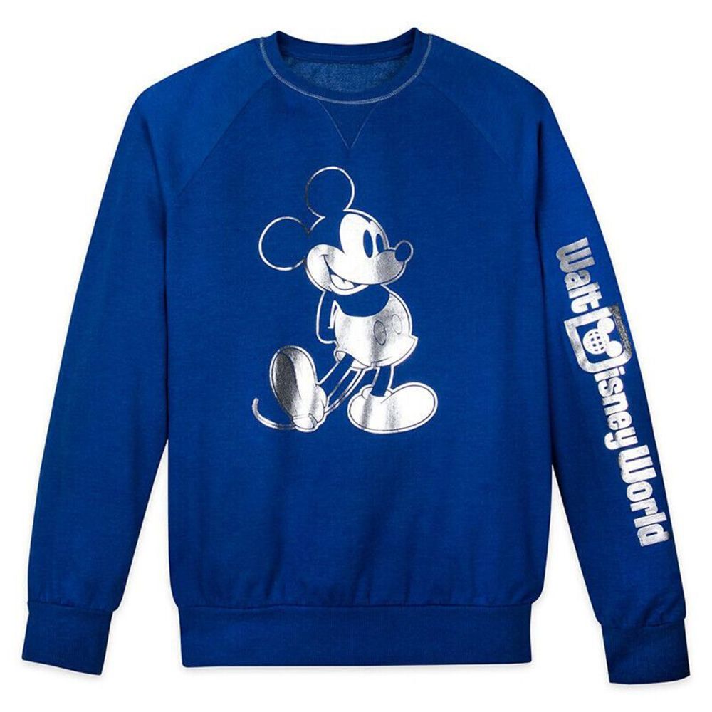 Disney Parks Wishes Come True Blue Pullover Sweatshirt Mickey Mouse Medium